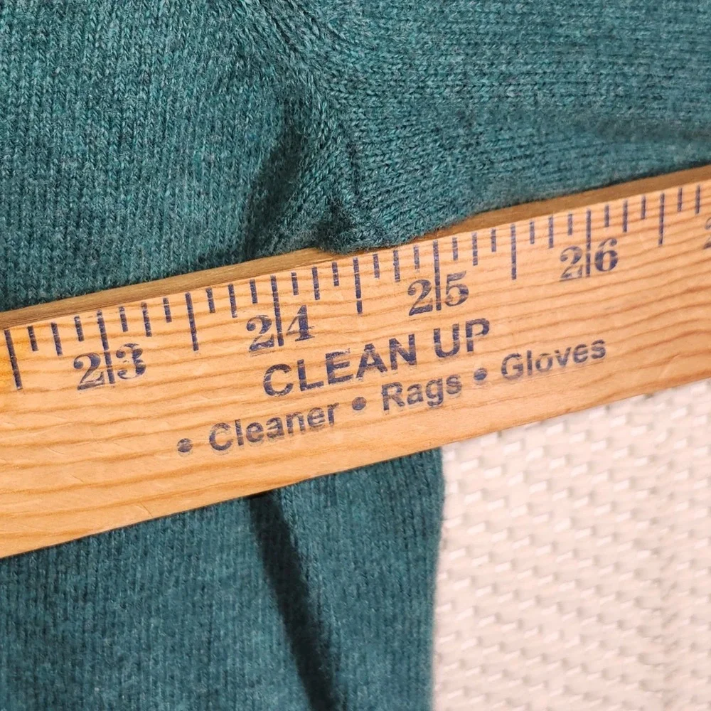 L.L.Bean Mens XXL REG Teal Blue Cashmere‎ Blend 1/4 Zip Sweater OUTDOOR